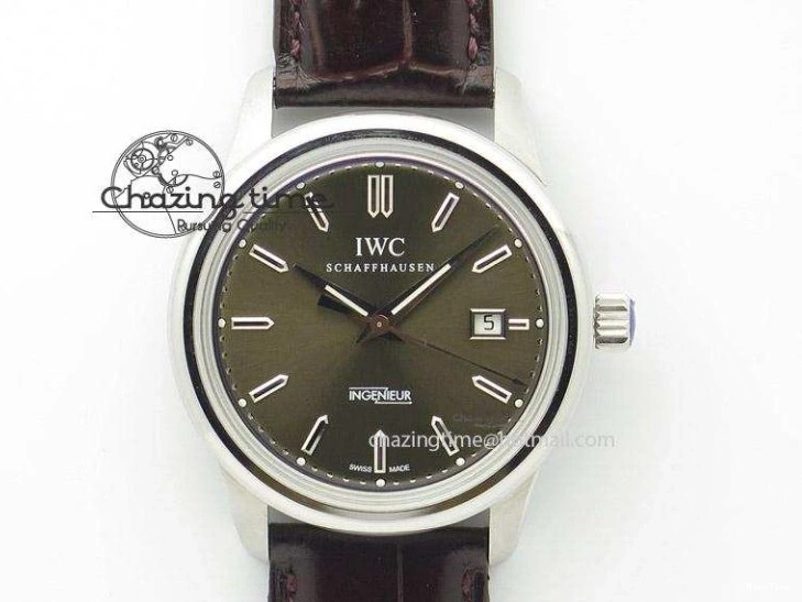 MIROTIME 0224 SportInspired Portofino IW458101 RG MK 1:1 Best Edition Gray Dial On Brown Leather Strap MIYOTA 7165